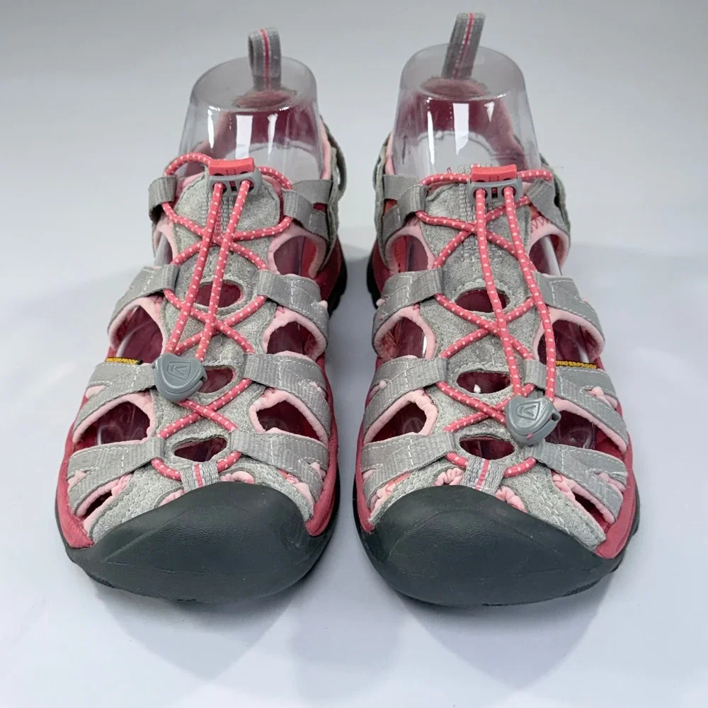 NEW KEEN Whisper Sandal Womens 8 Grey Pink Hiking Trail Waterproof Sport Outdoor